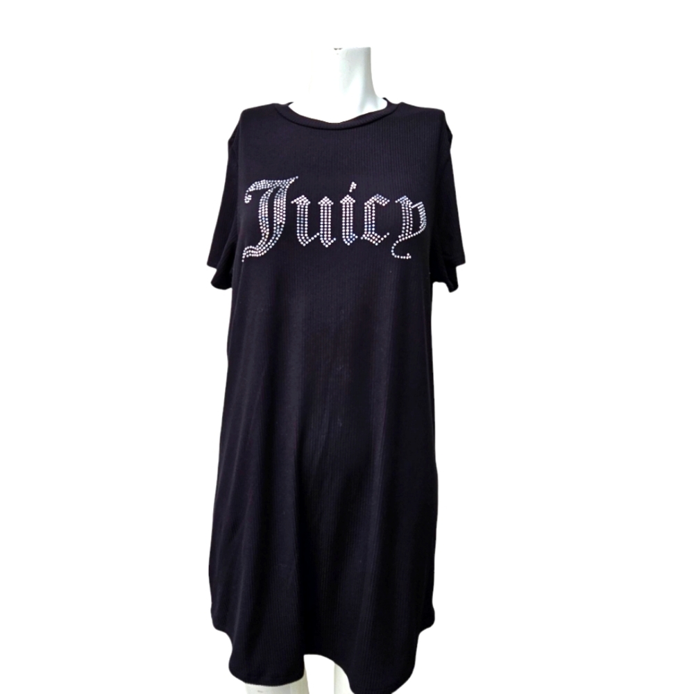 Juicy Couture Women’s  Black T-Shirt Dress Size L